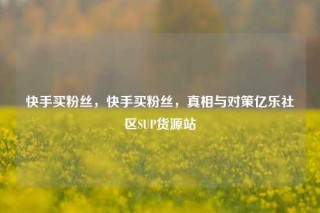 快手买粉丝，快手买粉丝，真相与对策亿乐社区SUP货源站
