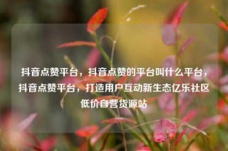 抖音点赞平台，抖音点赞的平台叫什么平台，抖音点赞平台，打造用户互动新生态亿乐社区低价自营货源站