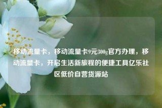 移动流量卡，移动流量卡9元300g官方办理，移动流量卡，开启生活新旅程的便捷工具亿乐社区低价自营货源站