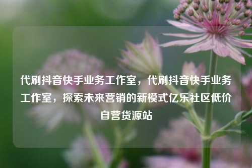 代刷抖音快手业务工作室	，代刷抖音快手业务工作室，探索未来营销的新模式亿乐社区低价自营货源站  第1张