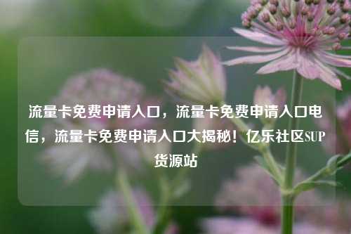 流量卡免费申请入口，流量卡免费申请入口电信	，流量卡免费申请入口大揭秘！亿乐社区SUP货源站  第1张