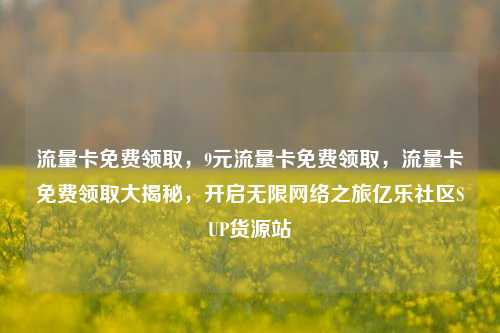 流量卡免费领取，9元流量卡免费领取	，流量卡免费领取大揭秘，开启无限网络之旅亿乐社区SUP货源站  第1张