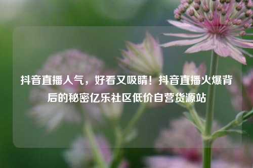 抖音直播人气，好看又吸睛！抖音直播火爆背后的秘密亿乐社区低价自营货源站  第1张